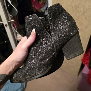Not Rated Sparkling Black Ankle Booties